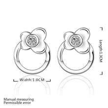 Jewelry Women's silver plated circle stud earings Bijoux Earrings For Wedding 589 ELY