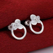 Jewelry Women's silver plated circle stud earings Bijoux Earrings For Wedding 589 ELY