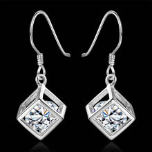 Jewelry Women's silver plated cude drop earings Bijoux Earrings For Wedding 583 ELY