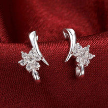 Jewelry Women's silver plated flower stud earings Bijoux Earrings For Wedding 586 ELY