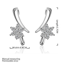 Jewelry Women's silver plated flower stud earings Bijoux Earrings For Wedding 586 ELY