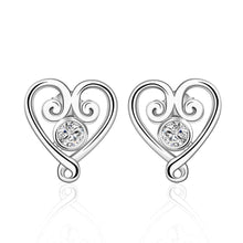 Jewelry Women's silver plated heart stud earings Bijoux Earrings For Wedding 579 ELY