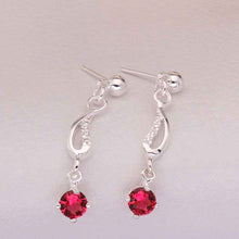 Jewelry Women's silver plated insets Ruby stud earings Bijoux Earrings For Wedding 512 ELY