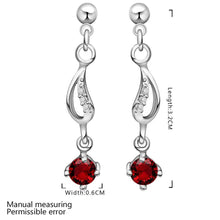Jewelry Women's silver plated insets Ruby stud earings Bijoux Earrings For Wedding 512 ELY