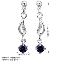 Jewelry Women's silver plated insets Sapphire stud earings Bijoux Earrings For Wedding 514 ELY