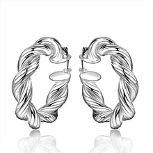 Jewelry Women's silver plated small Twisted Rope hoop earings Bijoux Earrings For Wedding 593 ELY