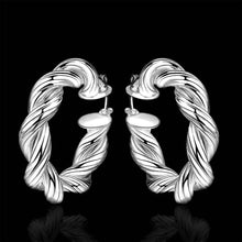 Jewelry Women's silver plated small Twisted Rope hoop earings Bijoux Earrings For Wedding 593 ELY