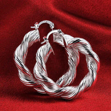 Jewelry Women's silver plated small Twisted Rope hoop earings Bijoux Earrings For Wedding 593 ELY