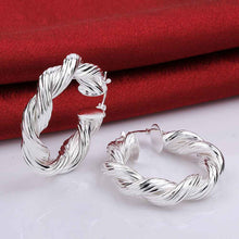 Jewelry Women's silver plated small Twisted Rope hoop earings Bijoux Earrings For Wedding 593 ELY