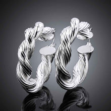 Jewelry Women's silver plated small Twisted Rope hoop earings Bijoux Earrings For Wedding 593 ELY