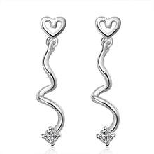 Jewelry Women's silver plated spiral heart stud earings Bijoux Earrings For Wedding 598 ELY