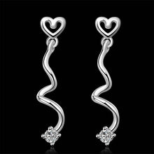 Jewelry Women's silver plated spiral heart stud earings Bijoux Earrings For Wedding 598 ELY
