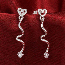 Jewelry Women's silver plated spiral heart stud earings Bijoux Earrings For Wedding 598 ELY