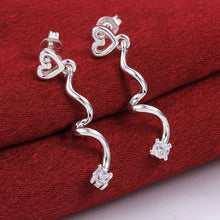 Jewelry Women's silver plated spiral heart stud earings Bijoux Earrings For Wedding 598 ELY