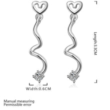 Jewelry Women's silver plated spiral heart stud earings Bijoux Earrings For Wedding 598 ELY
