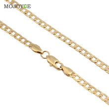 Jewelry Men Women Gold Plated Flat Curb Link Chain Necklace Gift 1STL ELY