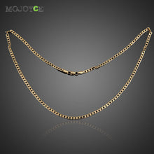 Jewelry Men Women Gold Plated Flat Curb Link Chain Necklace Gift 1STL ELY