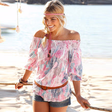 Ladies Sexy Strapless Lace Women Blouses Printed Loose Prom Party Tops Shirt Women Blusa 1STL ELY