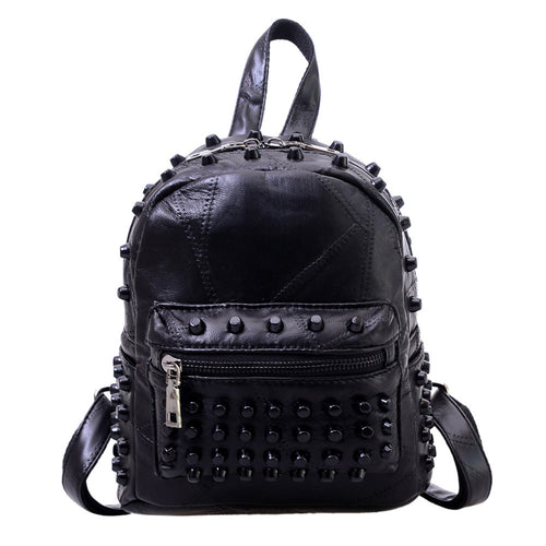 Leather Backpack Women Travel Satchel Shoulder Bag Rivet Backpack School Bag for Teenagers Mochila Feminina 1STL ELY