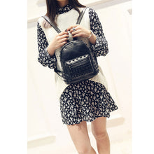 Leather Backpack Women Travel Satchel Shoulder Bag Rivet Backpack School Bag for Teenagers Mochila Feminina 1STL ELY