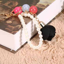 Leather Tassels Pearl Luxury Car Keychain Bag Pendant Ornaments 1STL ELY