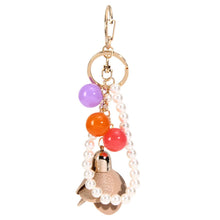 Leather Tassels Pearl Luxury Car Keychain Bag Pendant Ornaments 1STL ELY