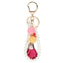 Leather Tassels Pearl Luxury Car Keychain Bag Pendant Ornaments 1STL ELY