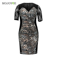 Leopard Bodycon Lace Dress Plus Size XL2XL3XL Dress Vestidos Party Mini Women Dress Vestido De Fest ELY