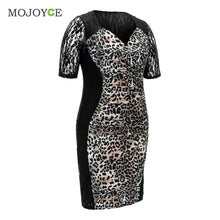 Leopard Bodycon Lace Dress Plus Size XL2XL3XL Dress Vestidos Party Mini Women Dress Vestido De Fest ELY
