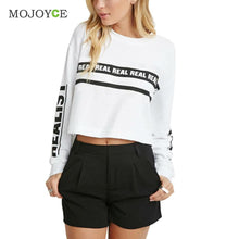 Letter Print Hoodie Women Sexy Knitted O Neck White Pullovers Hoodies Casual White Sweatershirt Women SMLXL ELY