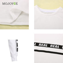 Letter Print Hoodie Women Sexy Knitted O Neck White Pullovers Hoodies Casual White Sweatershirt Women SMLXL ELY