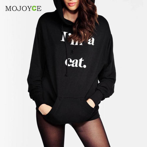Letter Print Pullover Sweatshirt Women Casual Jumper Hoodie Black Long Sleeve Coat Sweatshirt Hoodies Women M L XL ELY