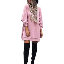 Long Sweatershirt Women Long Sleeve O Neck Hoodie Party Loose Pullovers Pink Hoodies Women M/L/XL ELY