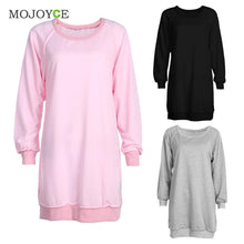 Long Sweatershirt Women Long Sleeve O Neck Hoodie Party Loose Pullovers Pink Hoodies Women M/L/XL ELY