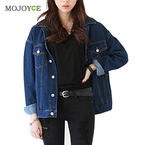 Loose Denim Jacket Casual Long Sleeve Pockets Outerwear Women Jacket Jean Coat Plus Size Jean Jacket Women Outerwear ELY