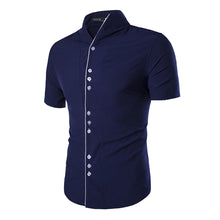 Men Shirt Luxury Casual Stylish Slim Fit Short Sleeve Shirt Dress Camisa Brand Clothing Blusas Mens Clothing ELY