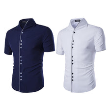 Men Shirt Luxury Casual Stylish Slim Fit Short Sleeve Shirt Dress Camisa Brand Clothing Blusas Mens Clothing ELY