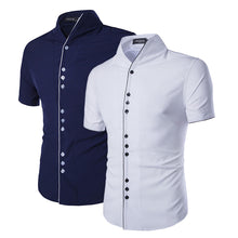 Men Shirt Luxury Casual Stylish Slim Fit Short Sleeve Shirt Dress Camisa Brand Clothing Blusas Mens Clothing ELY