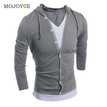 Men V Neck Long Sleeve Hooded Sweatshirt Men Casual Slim Hoodies Men Tops Tee Shirts Hoodies ELY
