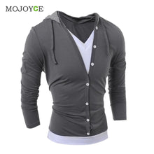 Men V Neck Long Sleeve Hooded Sweatshirt Men Casual Slim Hoodies Men Tops Tee Shirts Hoodies ELY