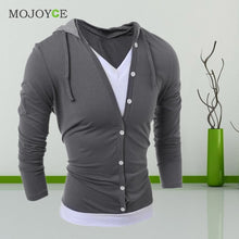 Men V Neck Long Sleeve Hooded Sweatshirt Men Casual Slim Hoodies Men Tops Tee Shirts Hoodies ELY