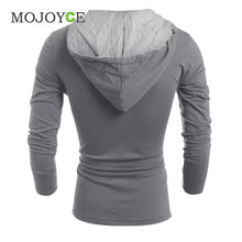 Men V Neck Long Sleeve Hooded Sweatshirt Men Casual Slim Hoodies Men Tops Tee Shirts Hoodies ELY