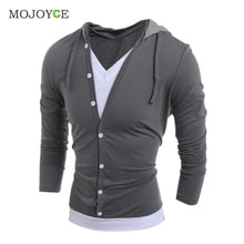Men V Neck Long Sleeve Hooded Sweatshirt Men Casual Slim Hoodies Men Tops Tee Shirts Hoodies ELY