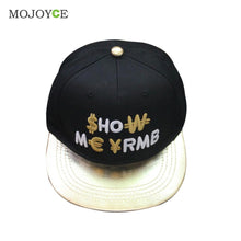 Men Women Strapback Snapback Baseball Cap Gold/Silver Letters Adjustable Hat PU Leather Cotton Bboy Fitted Cap ELY