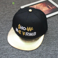 Men Women Strapback Snapback Baseball Cap Gold/Silver Letters Adjustable Hat PU Leather Cotton Bboy Fitted Cap ELY