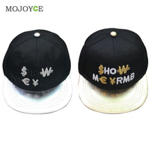 Men Women Strapback Snapback Baseball Cap Gold/Silver Letters Adjustable Hat PU Leather Cotton Bboy Fitted Cap ELY