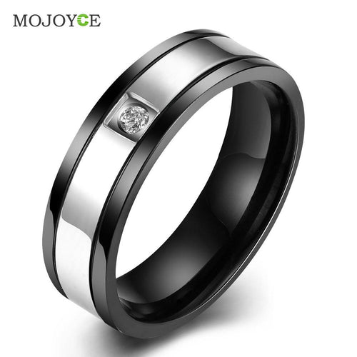Men's Ring Simple 18K Gold-Plated Titanium Steel Rings ELY