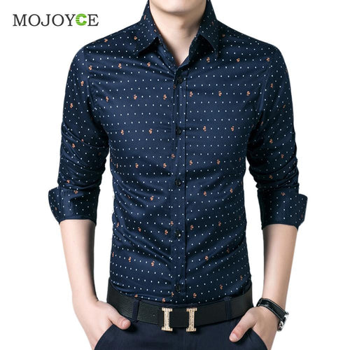 Mens Luxury Business Dress Shirt Slim Fit Long Sleeve Casual Shirt Cotton Dress Shirt Plus Size Work Wear ELY