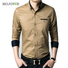 Mens Luxury Slim Fit Dress Shirt Long Sleeve Casual Stylish Khaki Shirts Cotton Business Dress Shirt Plus Size ELY