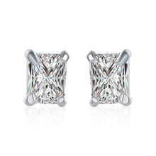 Luxurio silver plated earings jewelry Rectangle Crystal stud brincos de festa jewellery ELY